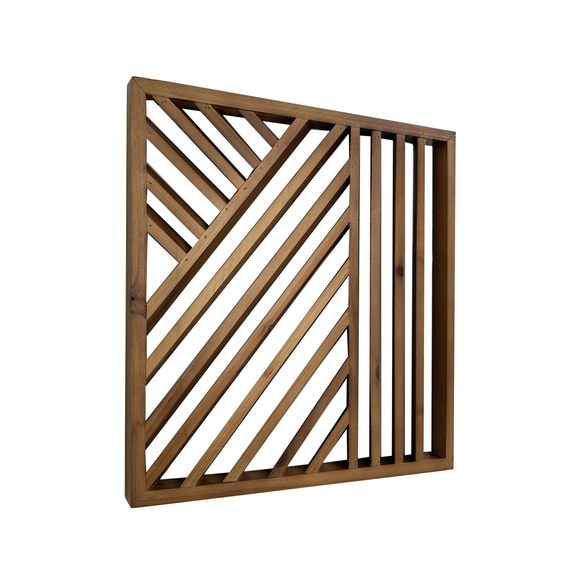 Wooden Geometric Home Wall Decor Slatted Wood Design Wall Sculpture，set Of 3🦋